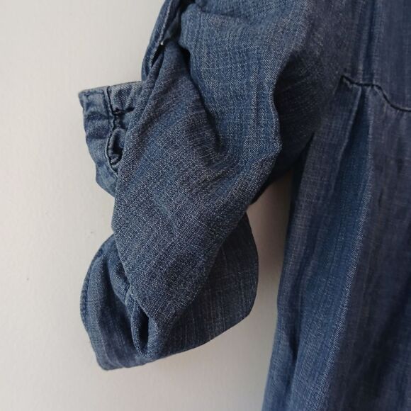 Velvet Heart 90s Chambray Denim Lightweight Button-Up Fit & Flare Dress- XS - Picture 5 of 7